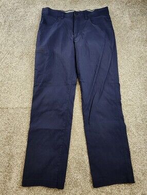 Orvis Mens Hiking Outdoor Blue Pants Lightweight Size 34x29 Cargo Pocket